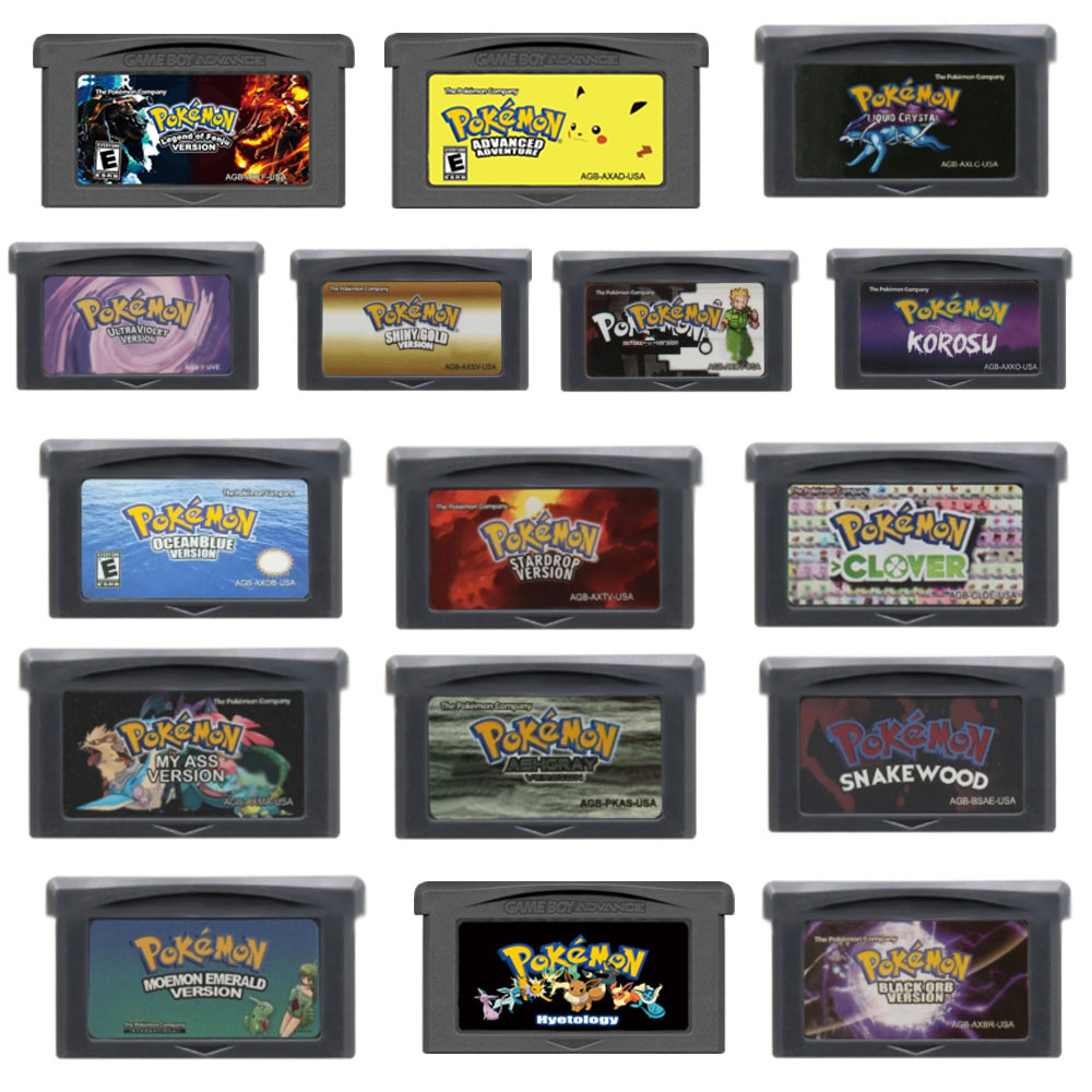 Gaming Console Video - Игровой картридж серии Pokemon для GBA,